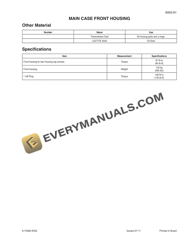 Case 845B, 845B DHP, 865B, 865B VHP, 865B AWD, 885B, 885B DHP, 885B AWD Grader Service Manual 84559574-5