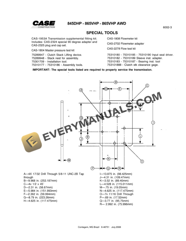 Case 845DHP, 865VHP, 865AWD, 885, 885AWD Tier 3 Grader Repair Manual 71114197NA-2