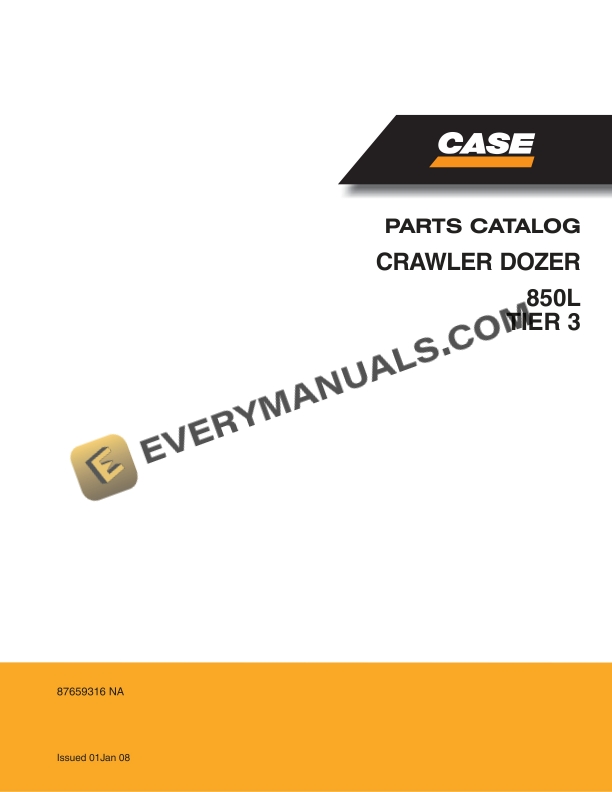Case 850L Tier 3 Crawler Dozer Parts Catalog 87659316NA PDF
