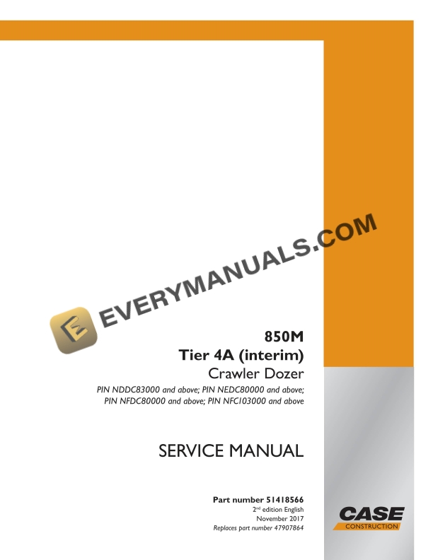case 850m tier 4a interim crawler dozer service manual 51418566 1