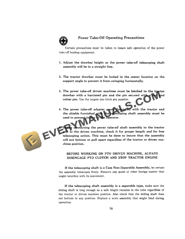 Case 880B Series Wheel Tractor Operator Manual 9-433-3