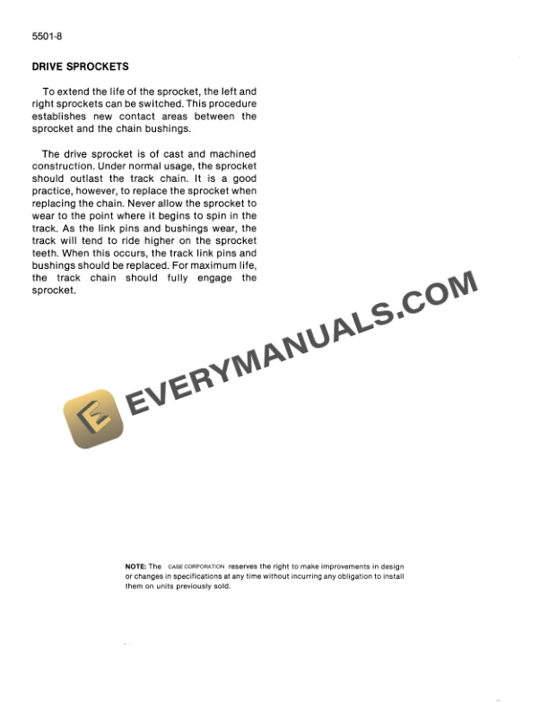 Case 880C Excavator Service Manual 9-69761-R1-4