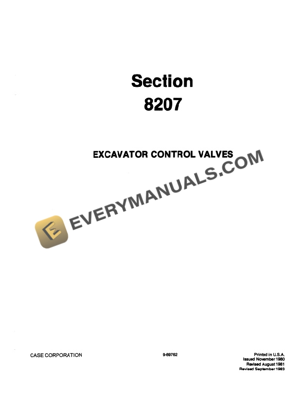 Case 880C Excavator Service Manual 9-69761-R1-5
