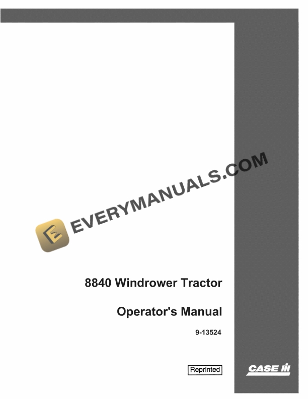 case 8830 windrower tractor operator manual 9 13524 1