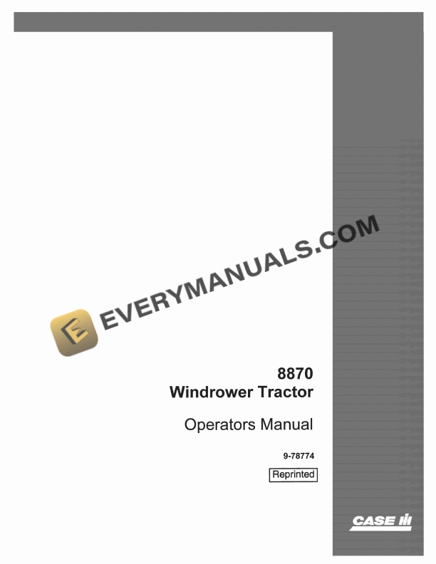 case 8870 wind rower tractor operator manual 9 78774 1