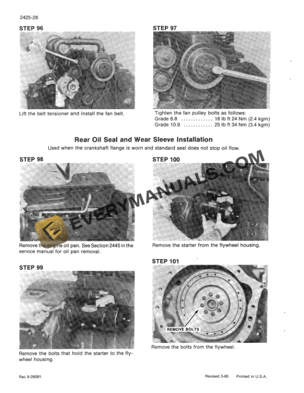 Case 888 Excavator Service Manual 8-69372-2