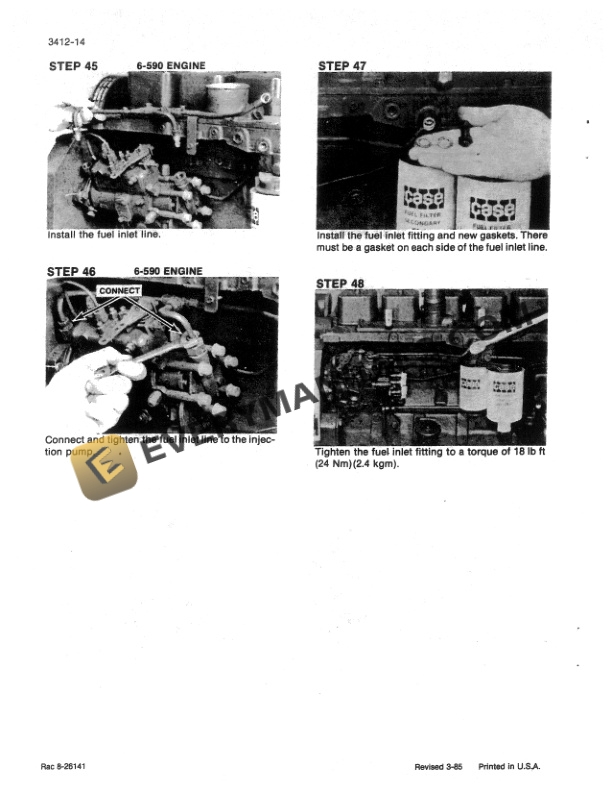 Case 888 Excavator Service Manual 8-69372-3
