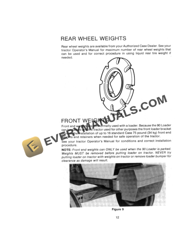 Case 90 Loader Operator Manual 9-6992-3