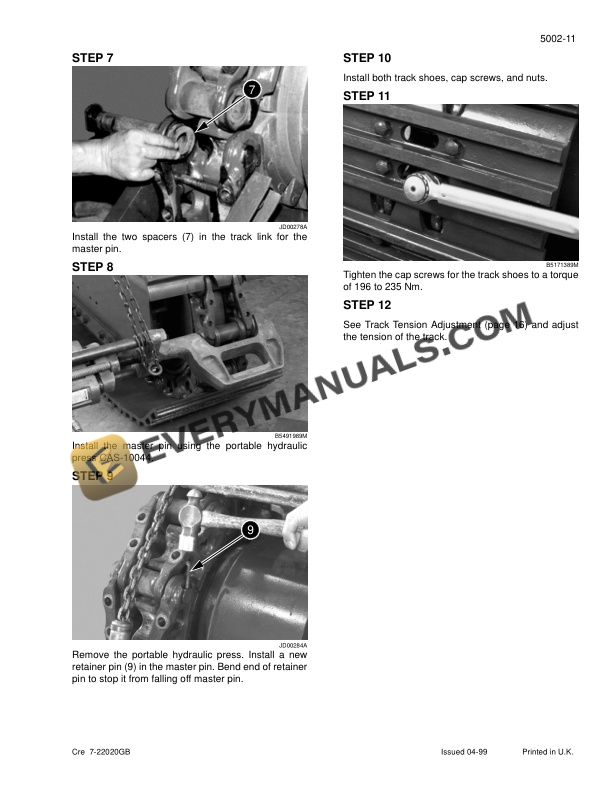Case 9007B Hydraulic Excavator Service Manual 7-22241-2