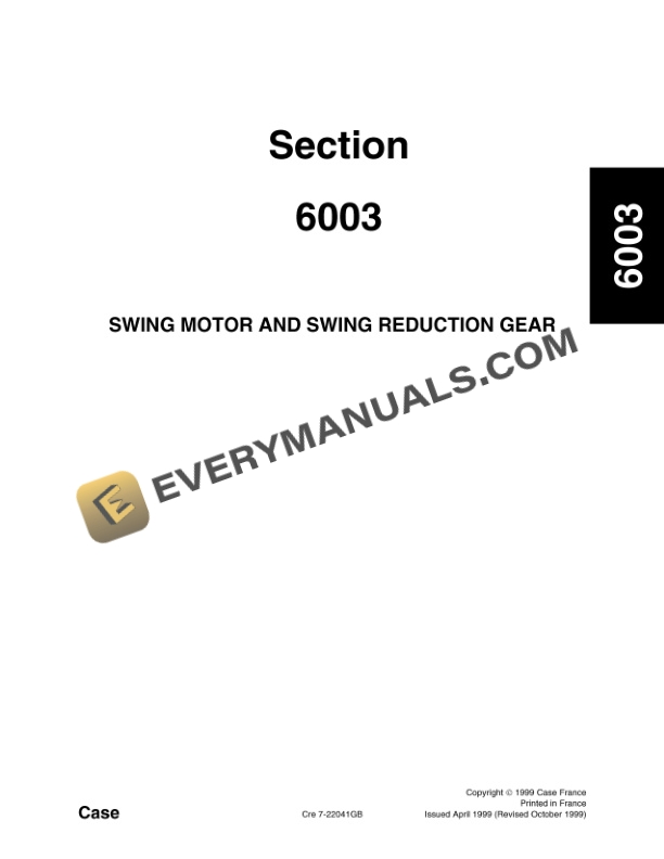 Case 9007B Hydraulic Excavator Service Manual 7-22241-3