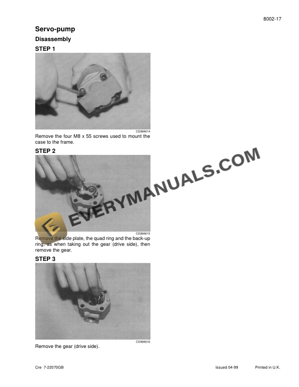 Case 9007B Hydraulic Excavator Service Manual 7-22241-4