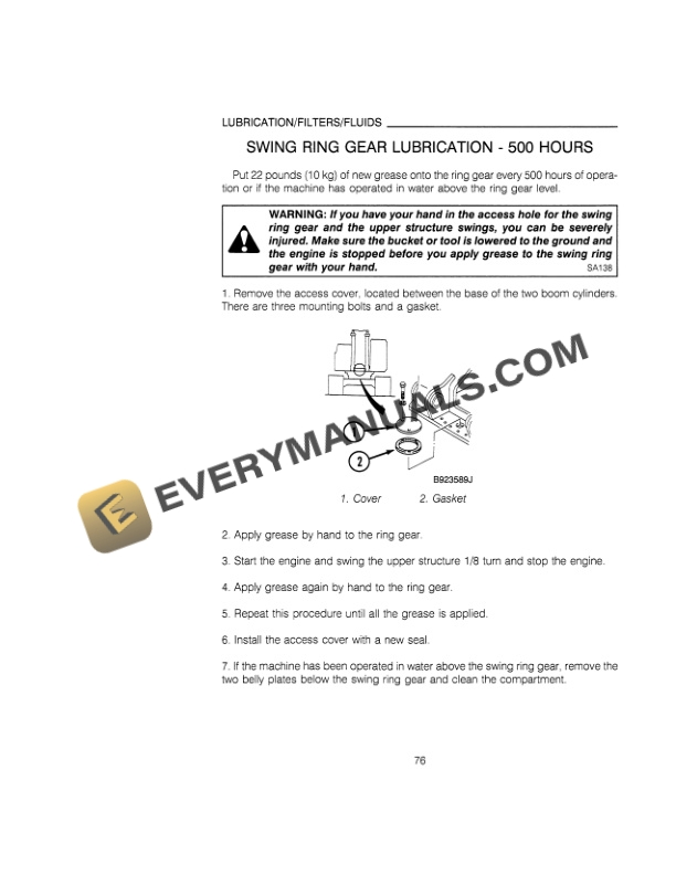 Case 9010 Excavator Operator Manual 9-23780-4