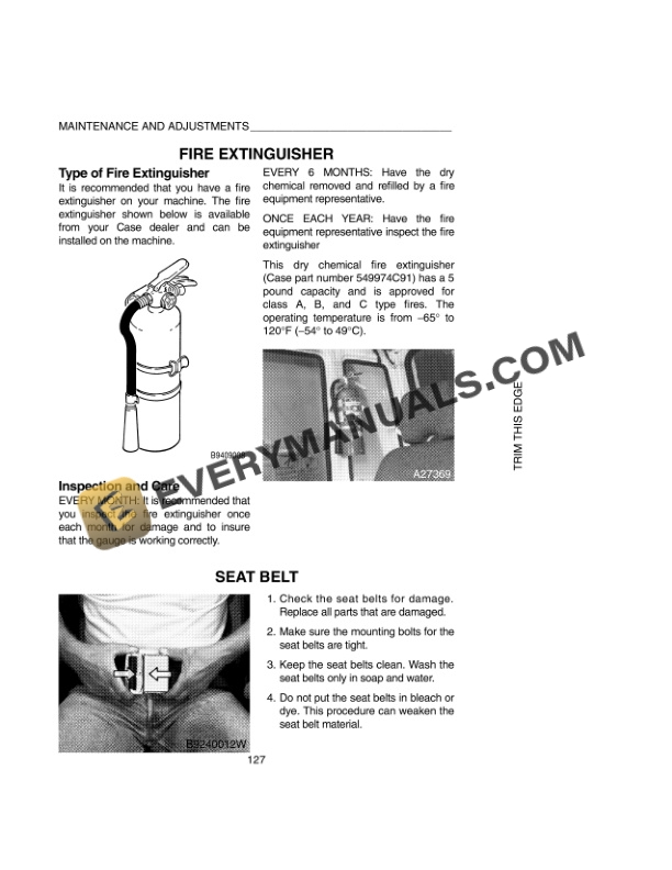 Case 9010B Excavator Operator Manual 9-25811-5