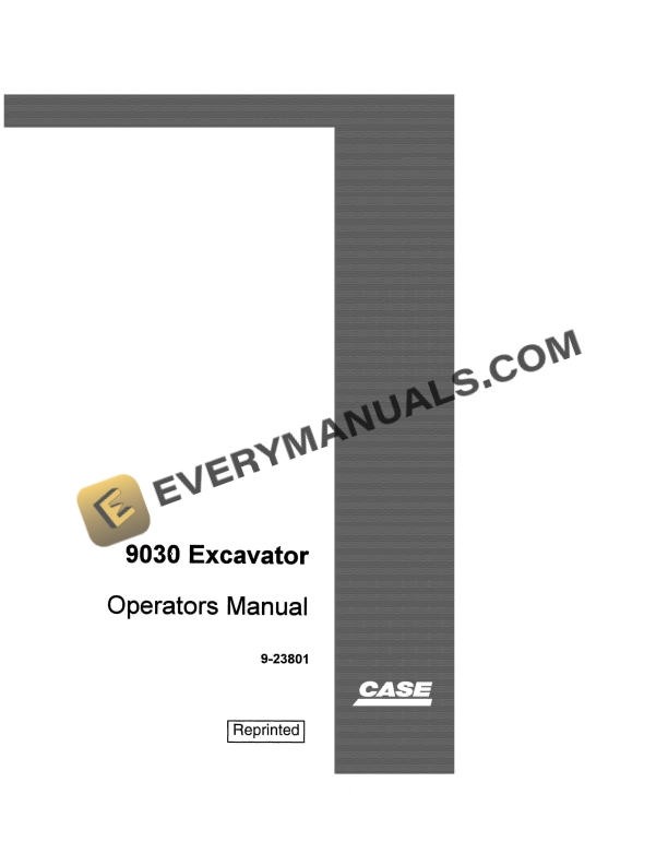 Case 9030 Excavator Operator Manual 9-23801 PDF 3 Case 9030 Excavator Operator Manual 9-23801 PDF