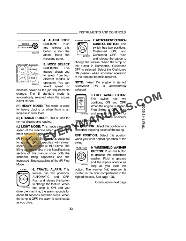 Case 9030B Excavator Operator Manual 9-25831NA-2