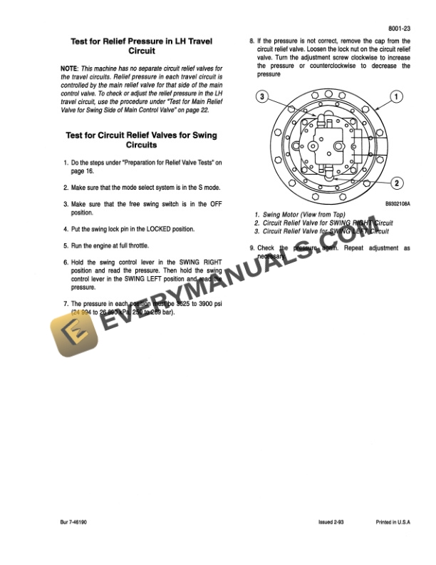 Case 9040 Excavator Service Manual 7-46360-5
