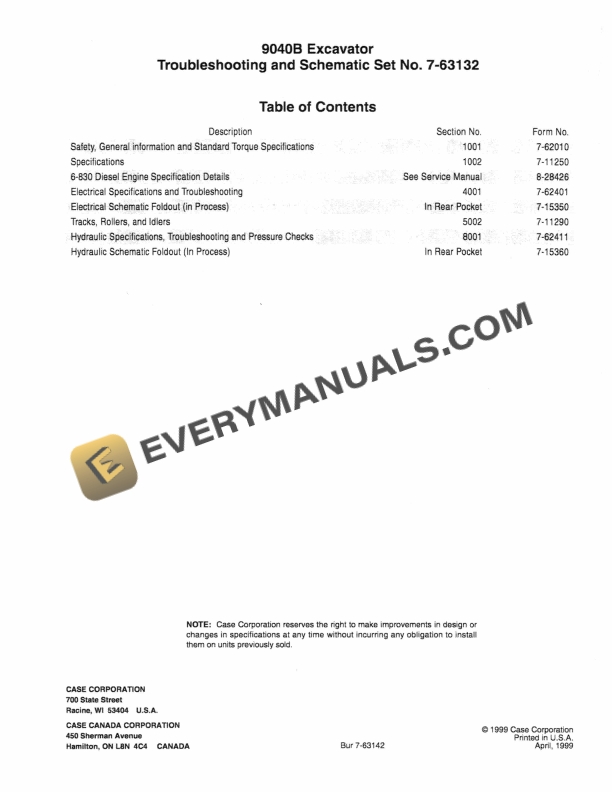 Case 9040B Excavator Troubleshooting and Schematic Set 7-63132 PDF 3 Case 9040B Excavator Troubleshooting and Schematic Set 7-63132 PDF