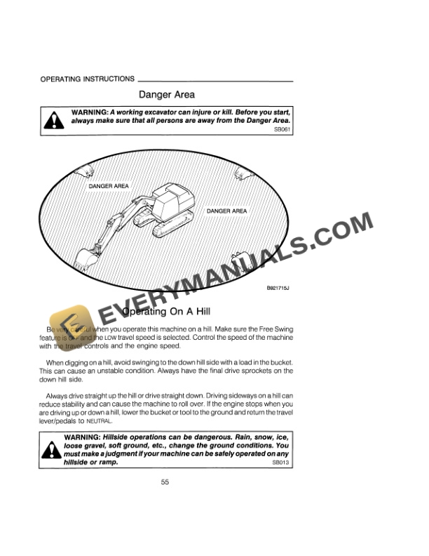 Case 9060 Excavator Operator Manual 9-23830-3