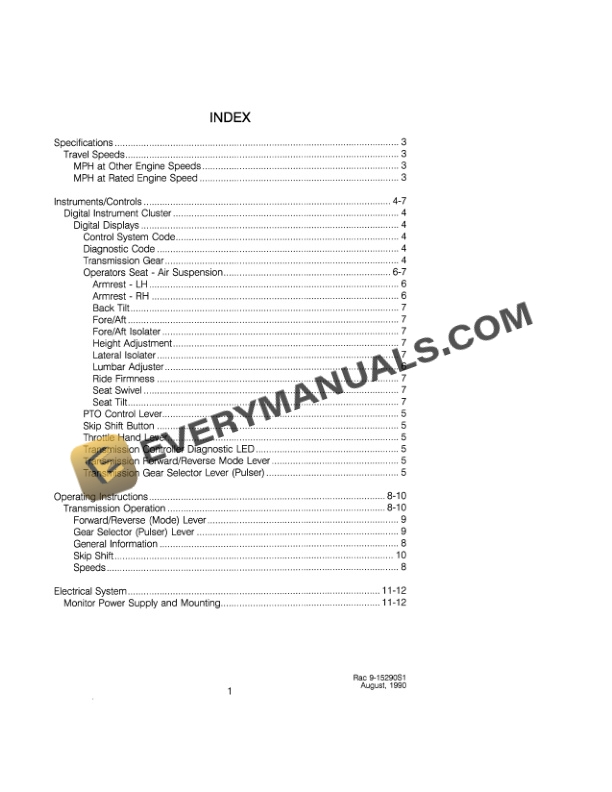 Case 9110, 9130 Tractor Operator Manual 9-15290S1-2
