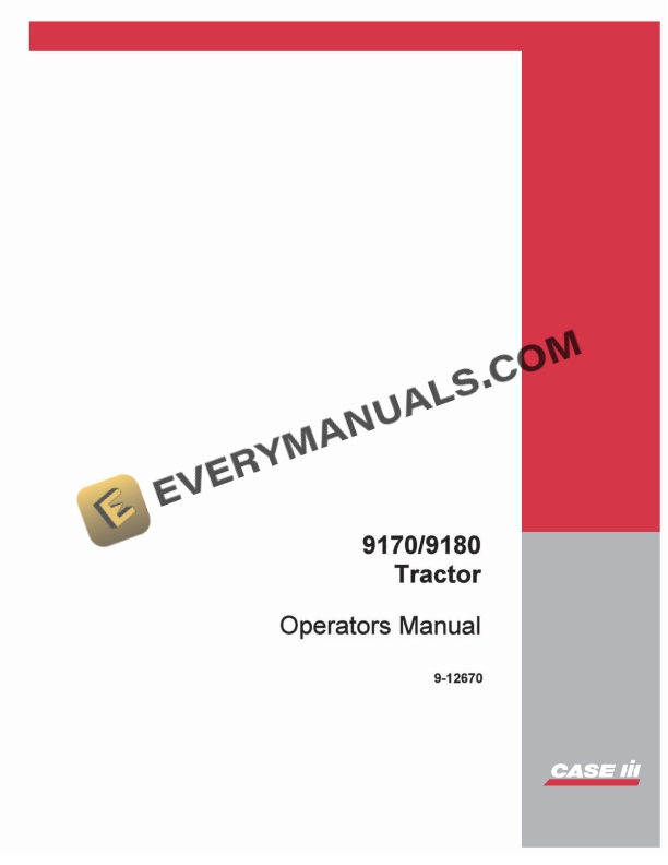 case 9170 9180 tractor operator manual 9 12670 1