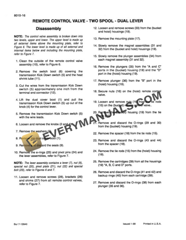 Case 921C Loader Service Manual 7-13502-5