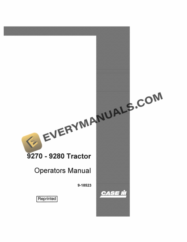 Case 9270, 9280 Tractor Operator Manual 9-18523 PDF 2 case 9270 9280 tractor operator manual 9 18523 1
