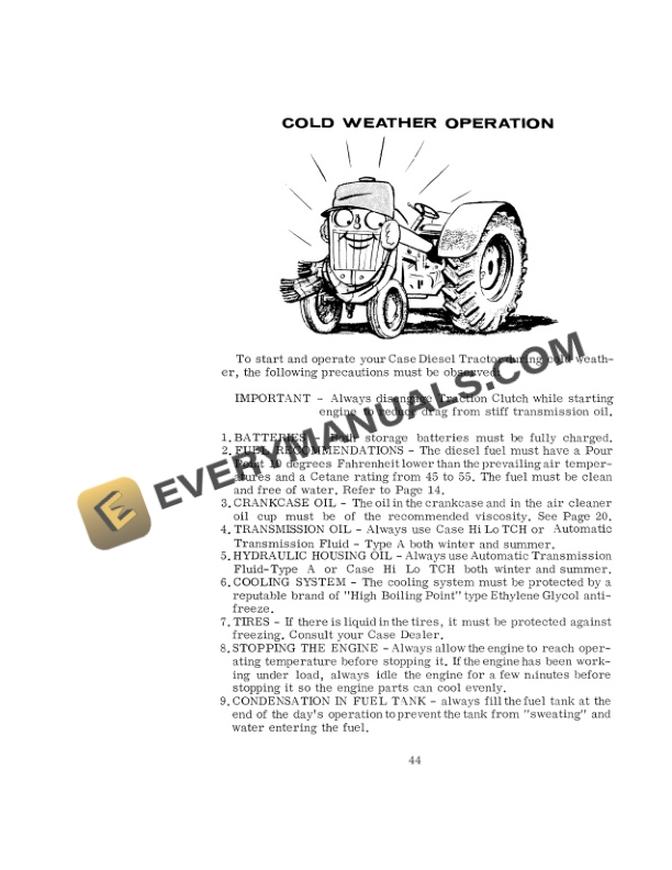 Case 930CK Tractor Operator Manual 9-964-3