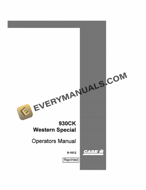 Case 930CK Western Special Operator Manual 9-1612 PDF 3 Case 930CK Western Special Operator Manual 9-1612 PDF