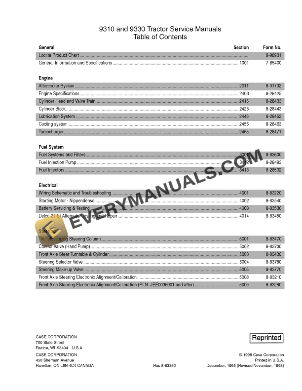 case 9310 9330 tractor service manual 8 83352 1