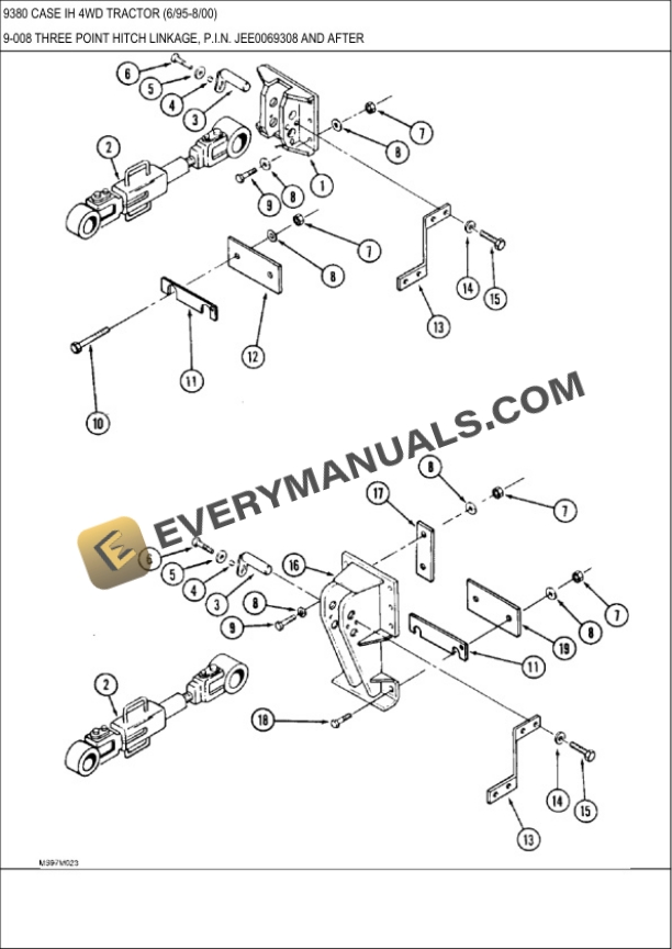 Case 9370, 9380, 9390 Tractor Parts Catalog 7-1252-5