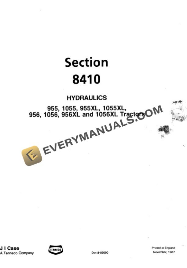 Case 956XL, 1056XL Tractor Workshop Service Manual Repair 8-59030-5