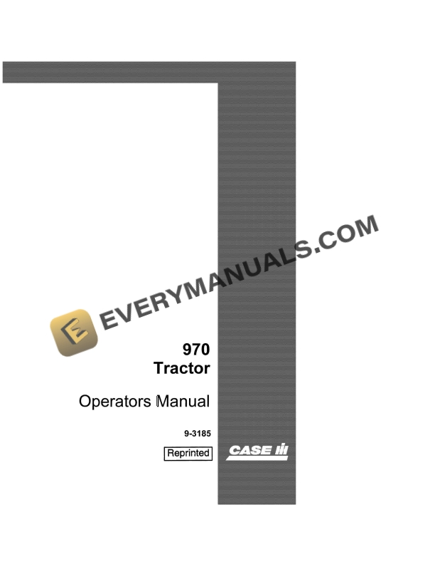 Case 970 Tractor Operator Manual 9-3185. PDF 1 case 970 tractor operator manual 9 3185 1
