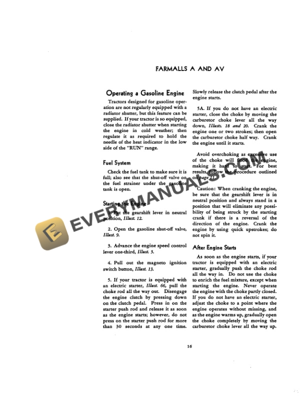Case A, AV Tractor Operator Manual 1004045R2-2