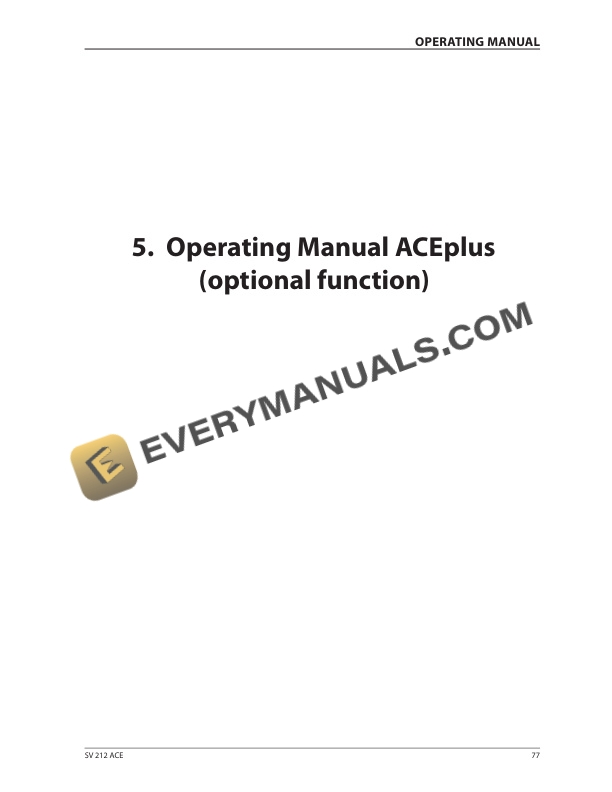 Case ACE, ACE+ for?SV212 Operator Manual 84287226-4