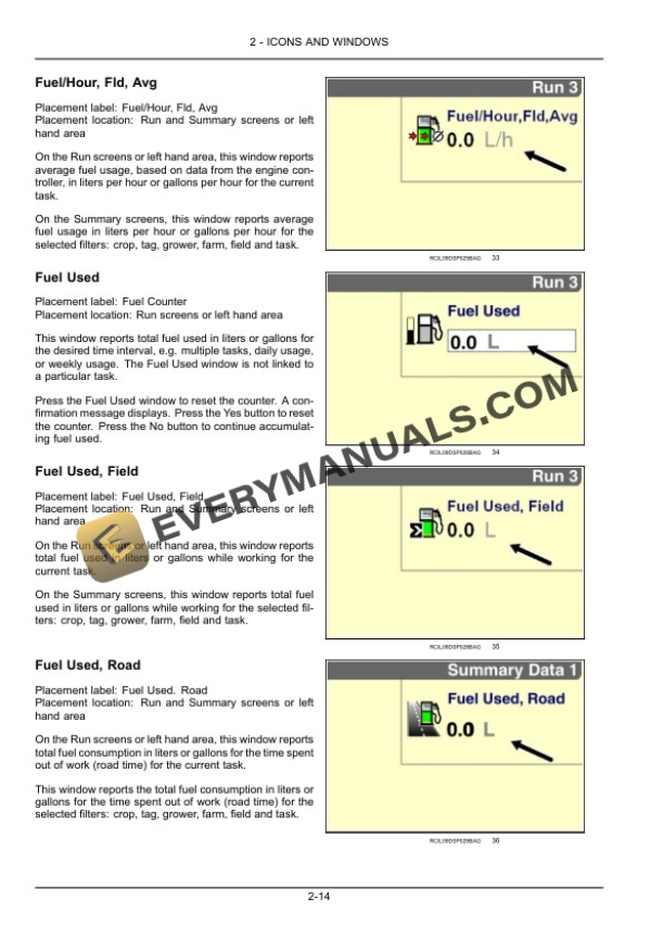Case AFS Pro 600, AFS Pro 700, AFS Field Performer Large Tractors Trip Computer Software Operating Guide 47369333-2