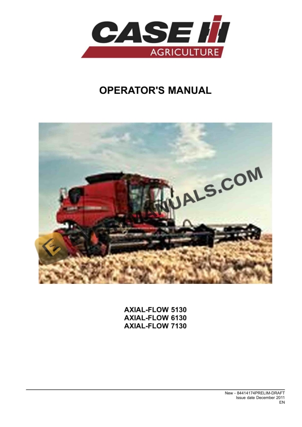 case axial flow 5130 6130 7130 combine operator manual 84414174prelim draft 1