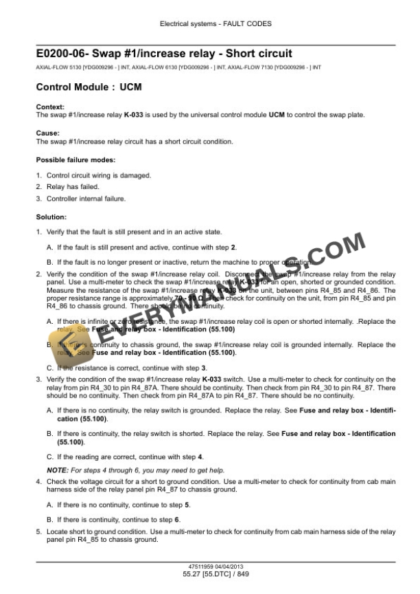 Case Axial-Flow 5130, 6130, 7130 Combine Service Manual 47511959 PDF 7 Case Axial-Flow 5130, 6130, 7130 Combine Service Manual 47511959 PDF - Image 5