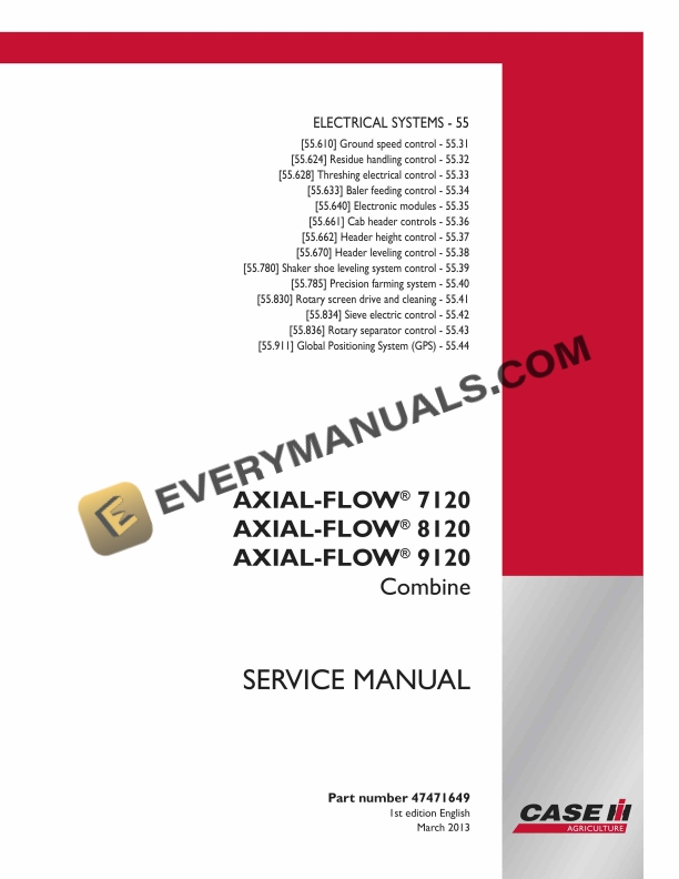 Case Axial-Flow 7120, 8120, 9120 Combine Service Manual 47471649 PDF 1 case axial flow 7120 8120 9120 combine service manual 47471649 1