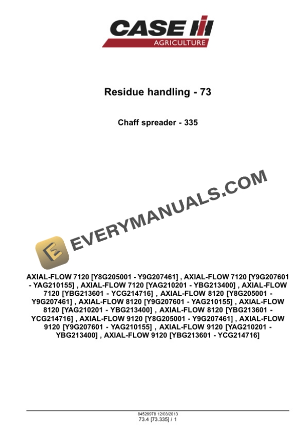 Case Axial-Flow 7120, 8120, 9120 Combine Service Manual 47471655 PDF 5 Case Axial-Flow 7120, 8120, 9120 Combine Service Manual 47471655 PDF - Image 3