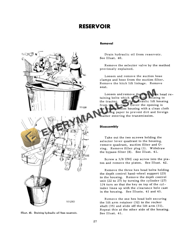 Case B-275 Tractor Hydraulic System Service Manual GSS-1250-5