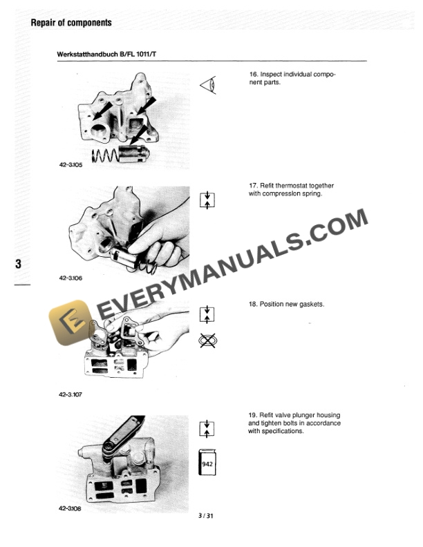 Case B-FL 1011-T Deutz Service Workshop Manual 291-1942-3