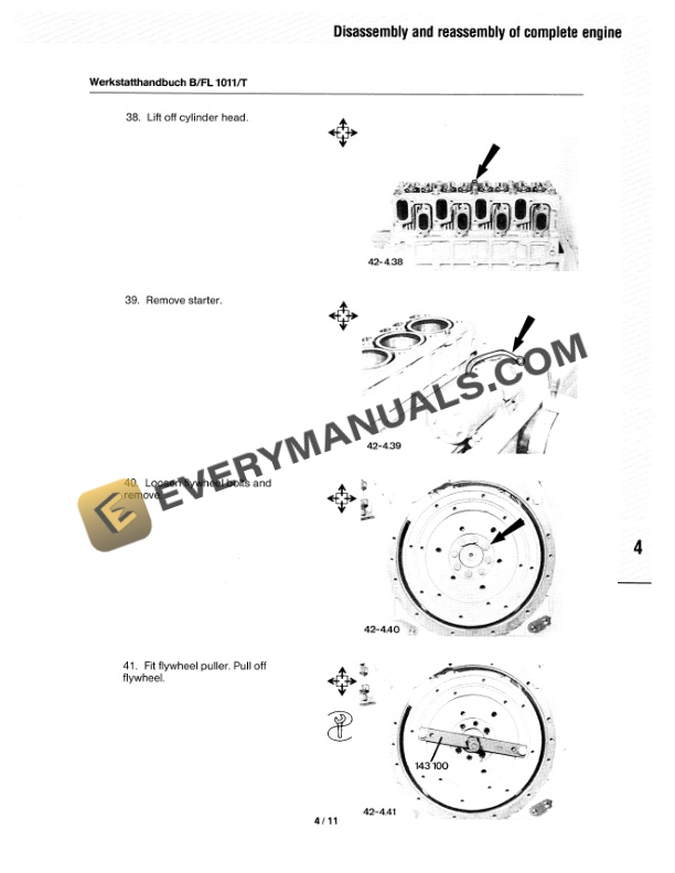Case B-FL 1011-T Deutz Service Workshop Manual 291-1942-4