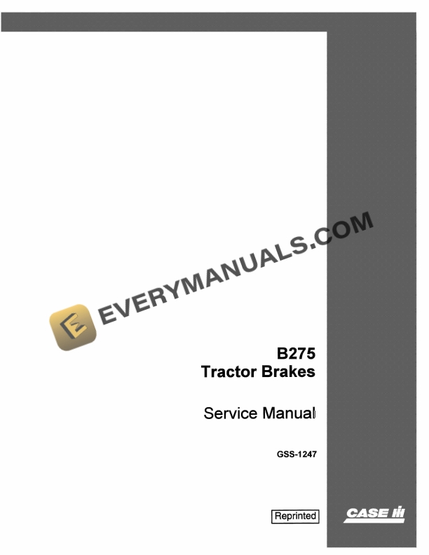 case b275 tractor brake service manual gss 1247 1