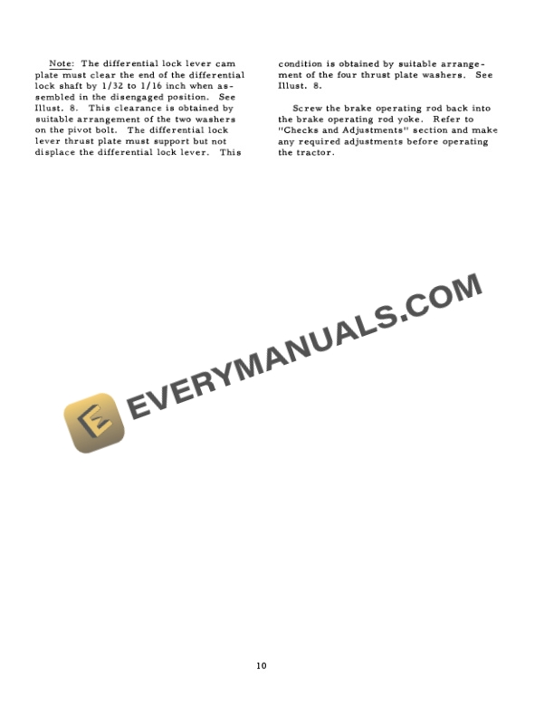 Case B275 Tractor Brake Service Manual GSS-1247-5