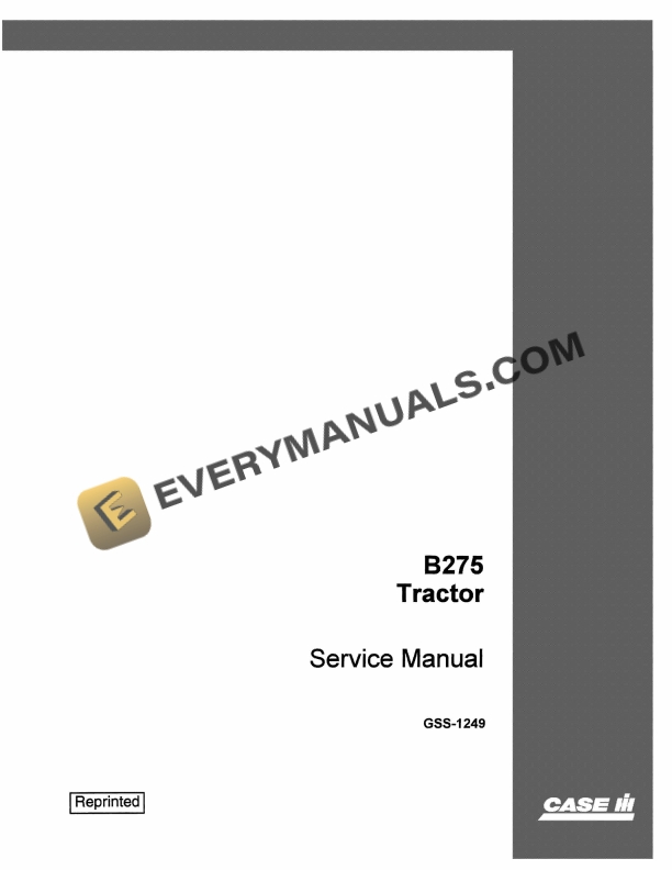 case b275 tractor service manual gss 1249 1