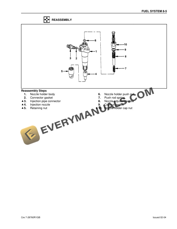 Case BB-4BG1T, BB-6BG1T Isuzu Engine Service Manual 7-28760GB-5