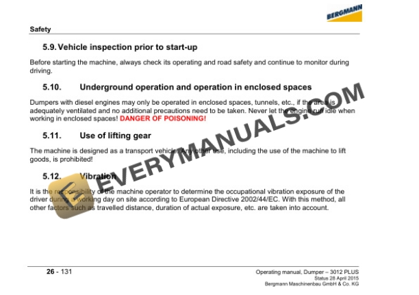 Case Bergman Dumper 3012 Plus Operator Manual-2