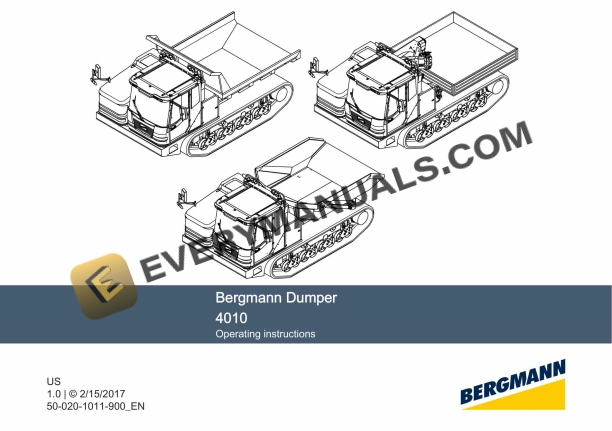 Case Bergmann Dumper 4010 Operating Instruction 50-020-1011-900 PDF