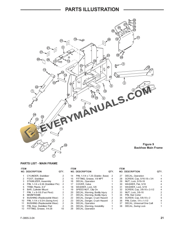 Case BHX1114 Backhoe for DX48, DX55 Tractor Operator Manual 87042343-4