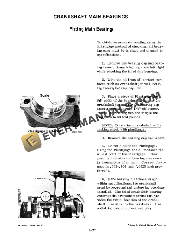 Case C-232, C-258 Gasoline Engine and Fuel System Service Manual GSS-1450-3